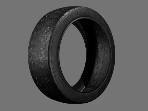 Low poly tire pack 3D Model