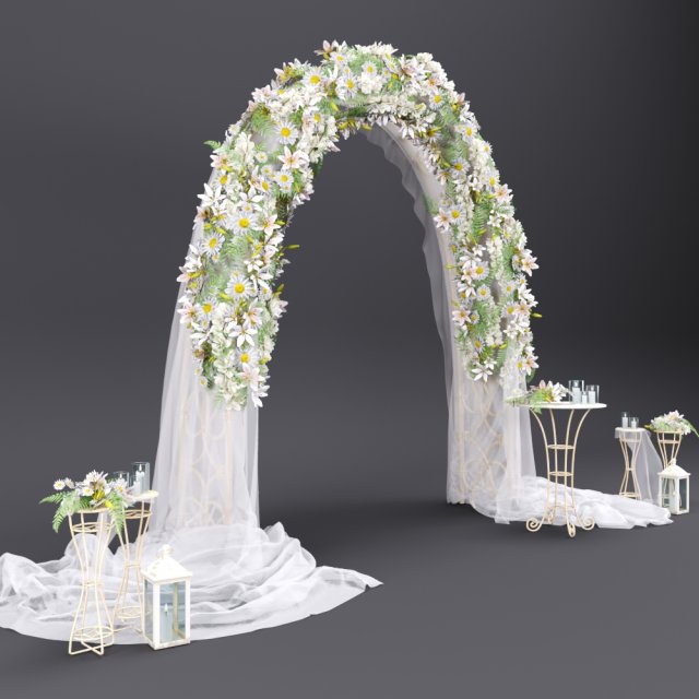 wedding arch 3D Model .c4d .max .obj .3ds .fbx .stl .blend 