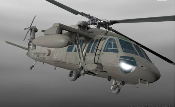 uh60 helicopter 3d print model Modèle 3D .c4d .max .obj .3ds .fbx .stl .blend 
