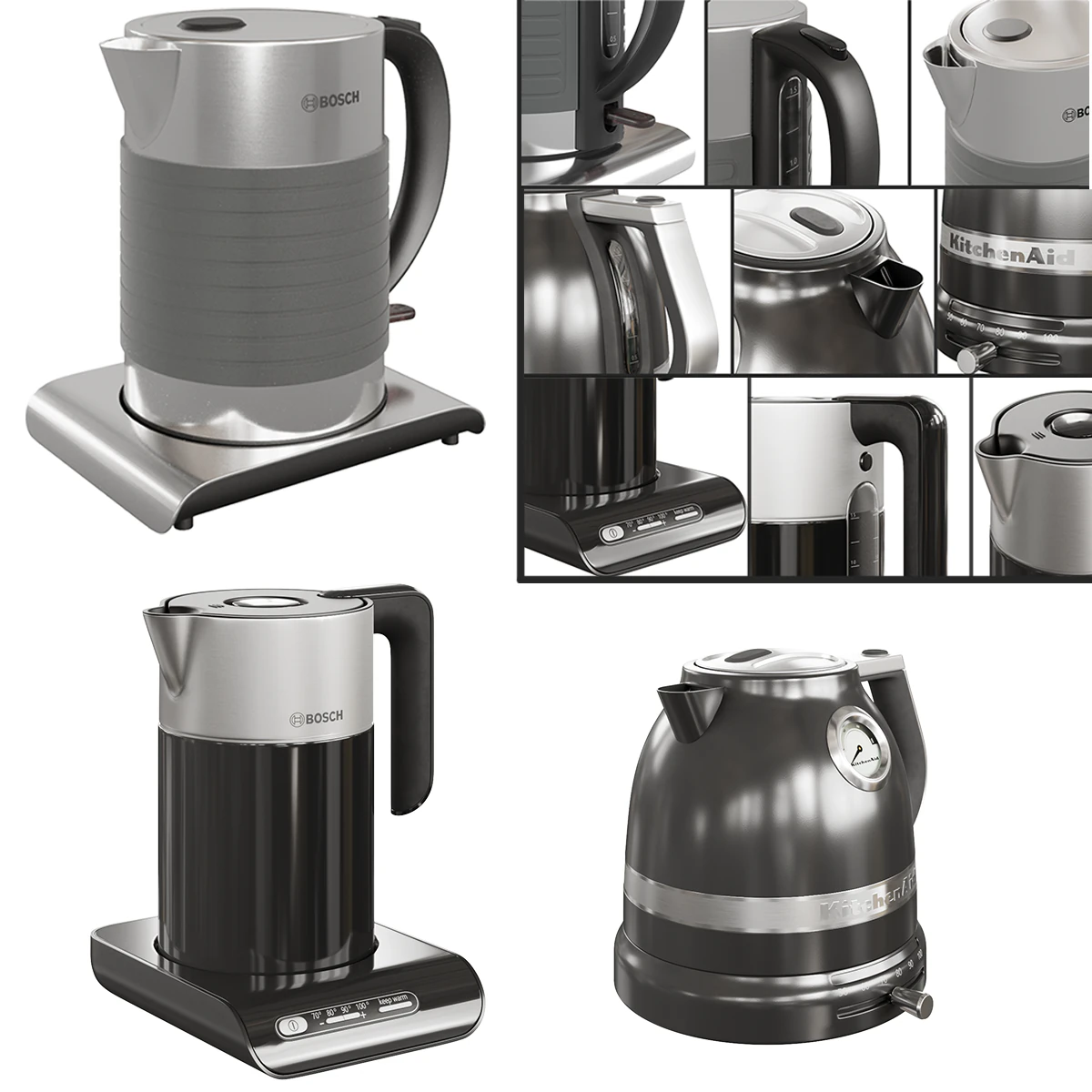Teapots set 3D Model .c4d .max .obj .3ds .fbx .stl .blend