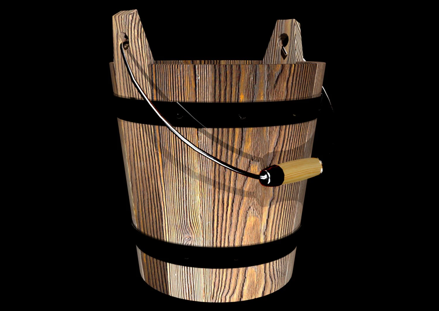 wood bucked 3D Model .c4d .max .obj .3ds .fbx .stl .blend 