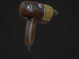 siyah ve katlı matkap 3D Model