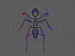 ant 3d rig low-poly 3Dモデル