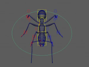 ant 3d rig low-poly 3D Model
