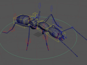 ant 3d rig low-poly 3Dモデル