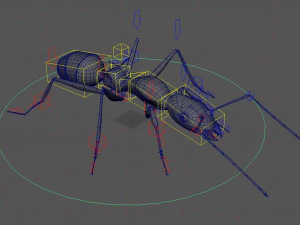 ant 3d rig low-poly 3D Model
