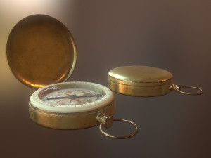 antique compass 3D 模型