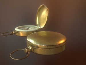 antique compass 3D 模型