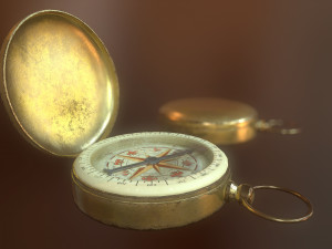 antique compass 3D 模型