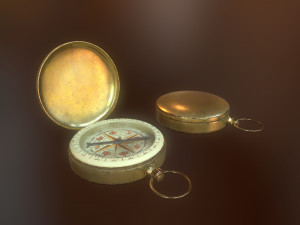antique compass 3D 模型