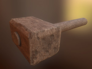 wooden hammer 3D Model