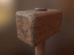 wooden hammer 3D 模型