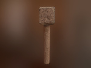 wooden hammer 3D 模型
