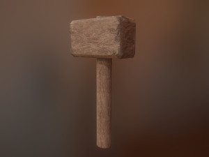 wooden hammer 3D 模型
