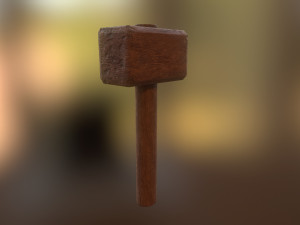 wooden hammer 3D 模型