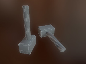 wooden hammer 3D 模型