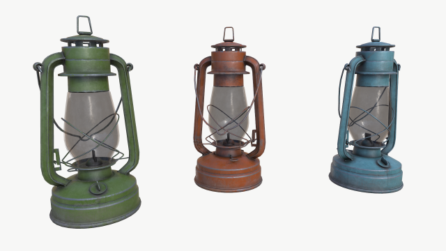 pbr oil lamp collection 3D-Modell .c4d .max .obj .3ds .fbx .stl .blend 