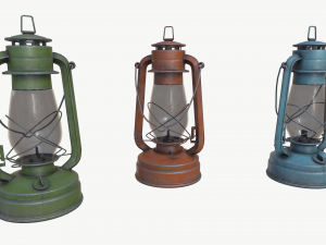 pbr oil lamp collection 3D Model
