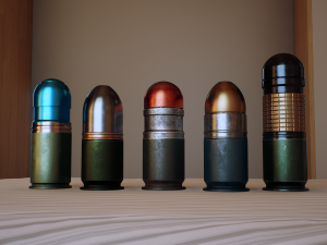 40mm grenades pack w- max file and ue4 project 3D मॉडल