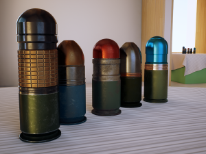 40mm grenades pack w- max file and ue4 project Modelo 3D