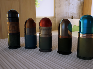 40mm grenades pack w- max file and ue4 project Modelo 3D