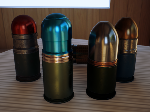 40mm grenades pack w- max file and ue4 project Modelo 3D