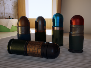 40mm grenades pack w- max file and ue4 project Modelo 3D