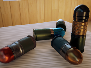 40mm grenades pack w- max file and ue4 project Modelo 3D