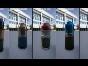 40mm grenades pack w- max file and ue4 project Modelo 3D