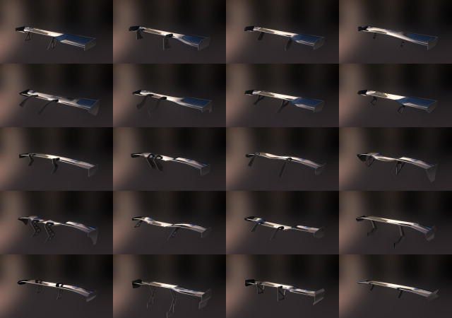 20 semi procedural car wings-spoilers 3D Model .c4d .max .obj .3ds .fbx .stl .blend 