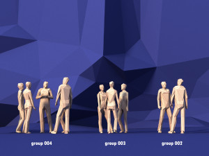 people standing walking running and sitting s 3D मॉडल