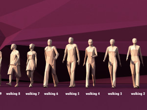 people standing walking running and sitting s 3D मॉडल