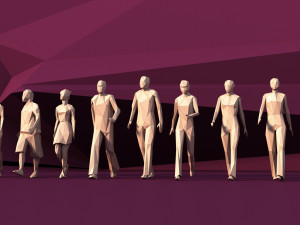 lowpoly super pack people trees cars 3D Model