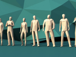lowpoly super pack people trees cars 3D Model