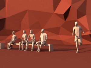 lowpoly super pack people trees cars 3D Model