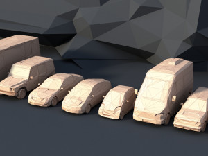 lowpoly super pack people trees cars 3D Model