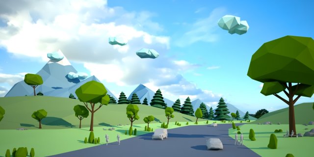 lowpoly super pack people trees cars 3D Model .c4d .max .obj .3ds .fbx .stl .blend 