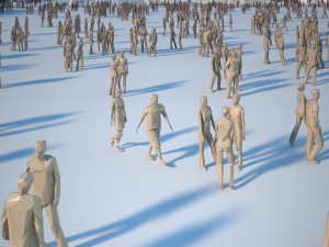 lowpoly super pack people trees cars 3D Model