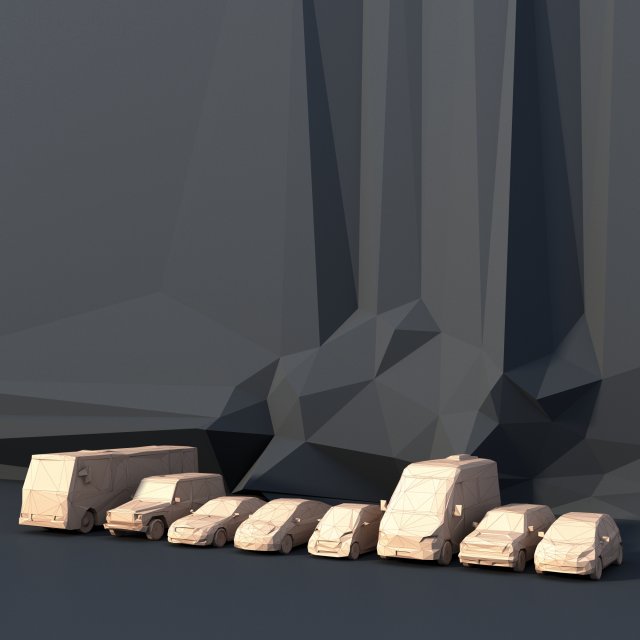 8 lowpoly cars pack 3D Модель .c4d .max .obj .3ds .fbx .stl .blend