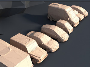 8 lowpoly cars pack 3D Модель