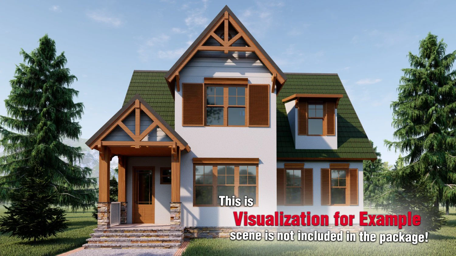 neoarch cottage sb 001 3D Model .c4d .max .obj .3ds .fbx .stl .blend