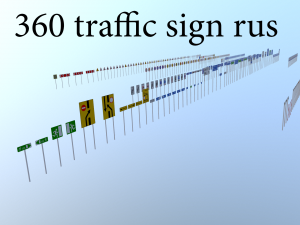 360 pieces of road signs 3D Model
