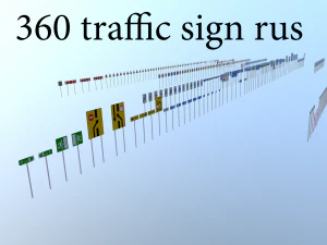 360 morceaux de panneaux routiers Modèle 3D