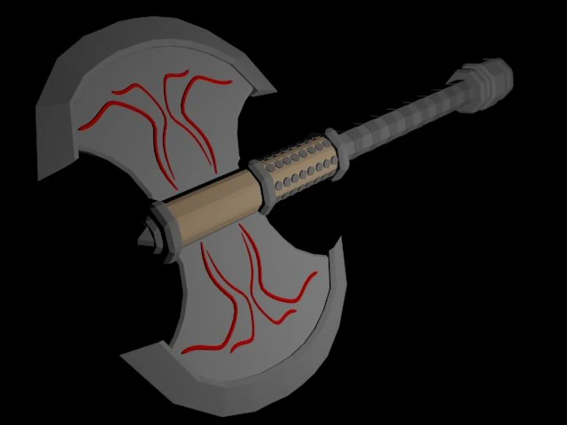 low poly axe 3D Model .c4d .max .obj .3ds .fbx .stl .blend 