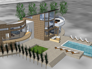 modern single family villa Model 3D