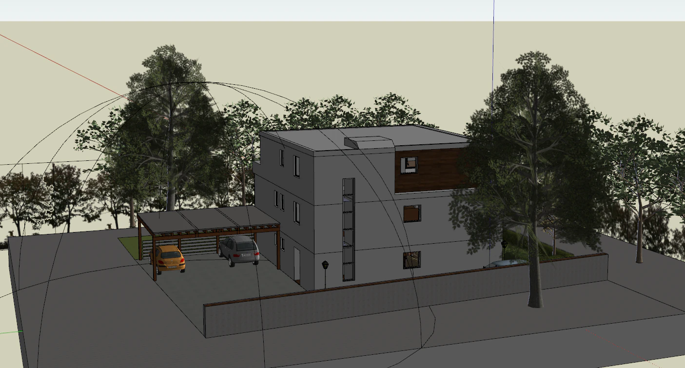 modern single family villa 3D Model .c4d .max .obj .3ds .fbx .stl .blend 