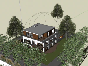 modern single family villa 3D Model