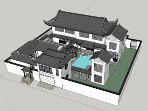 modern single family villa Model 3D