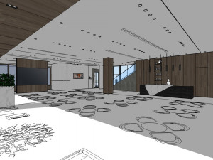 modernism style sales office commercial indoor Model 3D