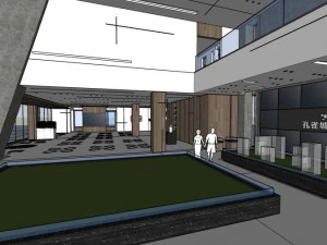 модернізм стиль продаж офіс комерційний критий 3D Модель